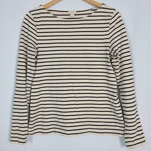 J. Crew Factory Long Sleeve Striped Cotton Tshirt